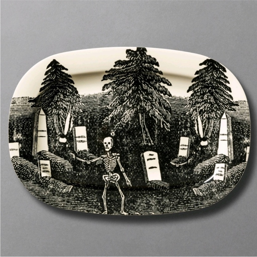 Skeleton and Cemetery Melamine Oval Serving Tray from John Derian for Target.